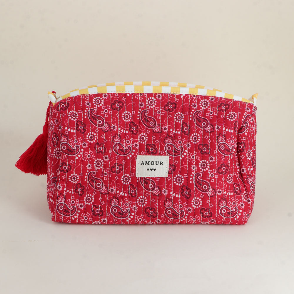 Grande trousse - jolis motifs et AMOUR avec 3 coeurs