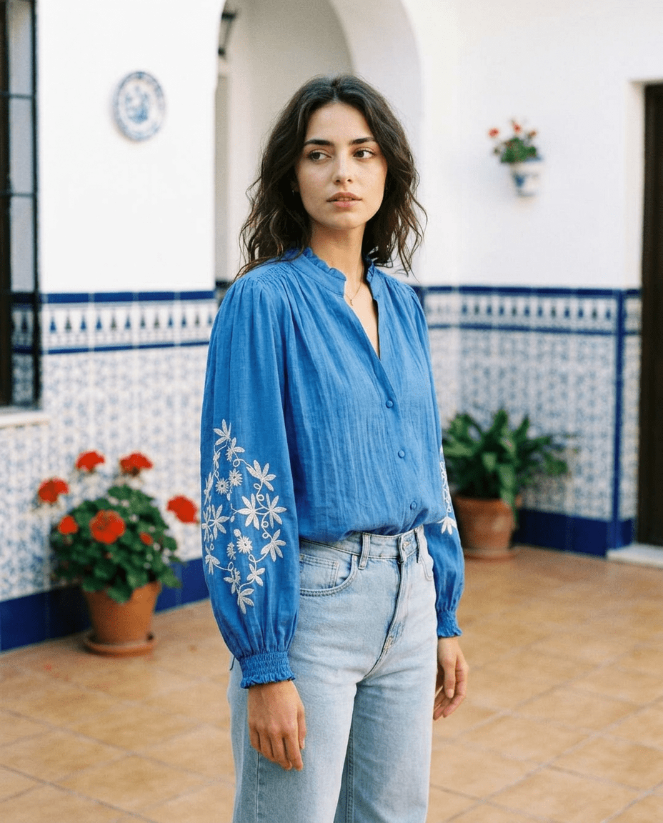 Blouse Harmonie BLEU - YCOO Top