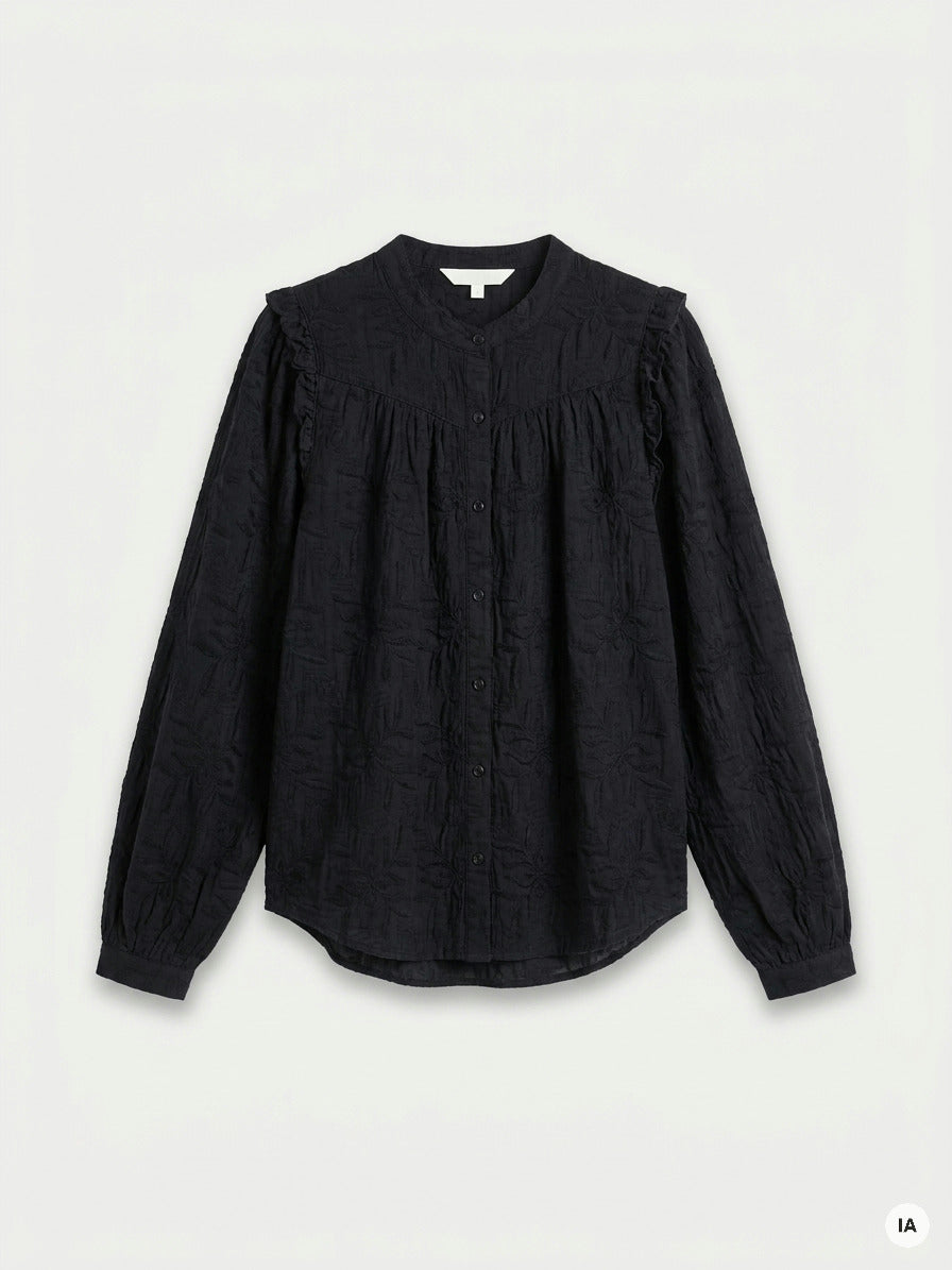 BLOUSE MUSE NOIR - MINUIT DOUZE TOP — Image générée par IA