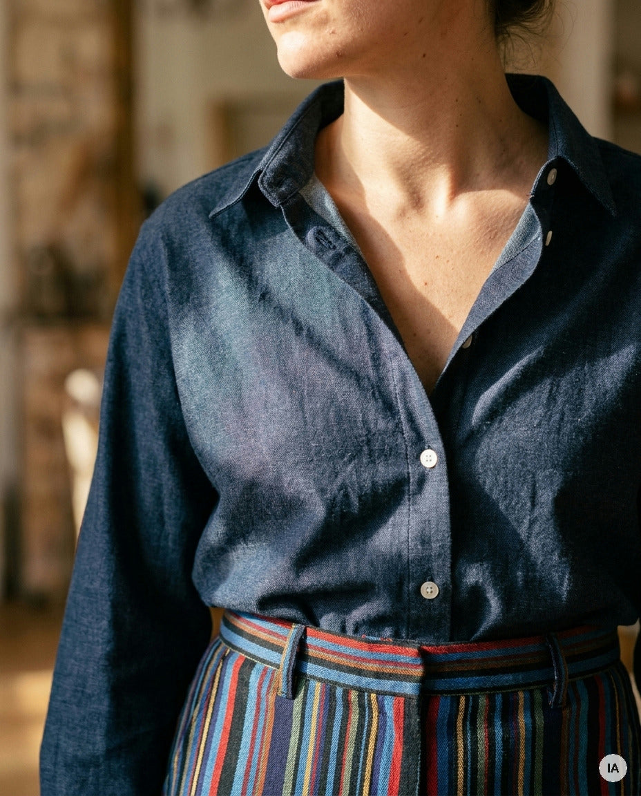 CHEMISE CALLY BLUE - LAUREPLUSMAX Top — Image générée par IA