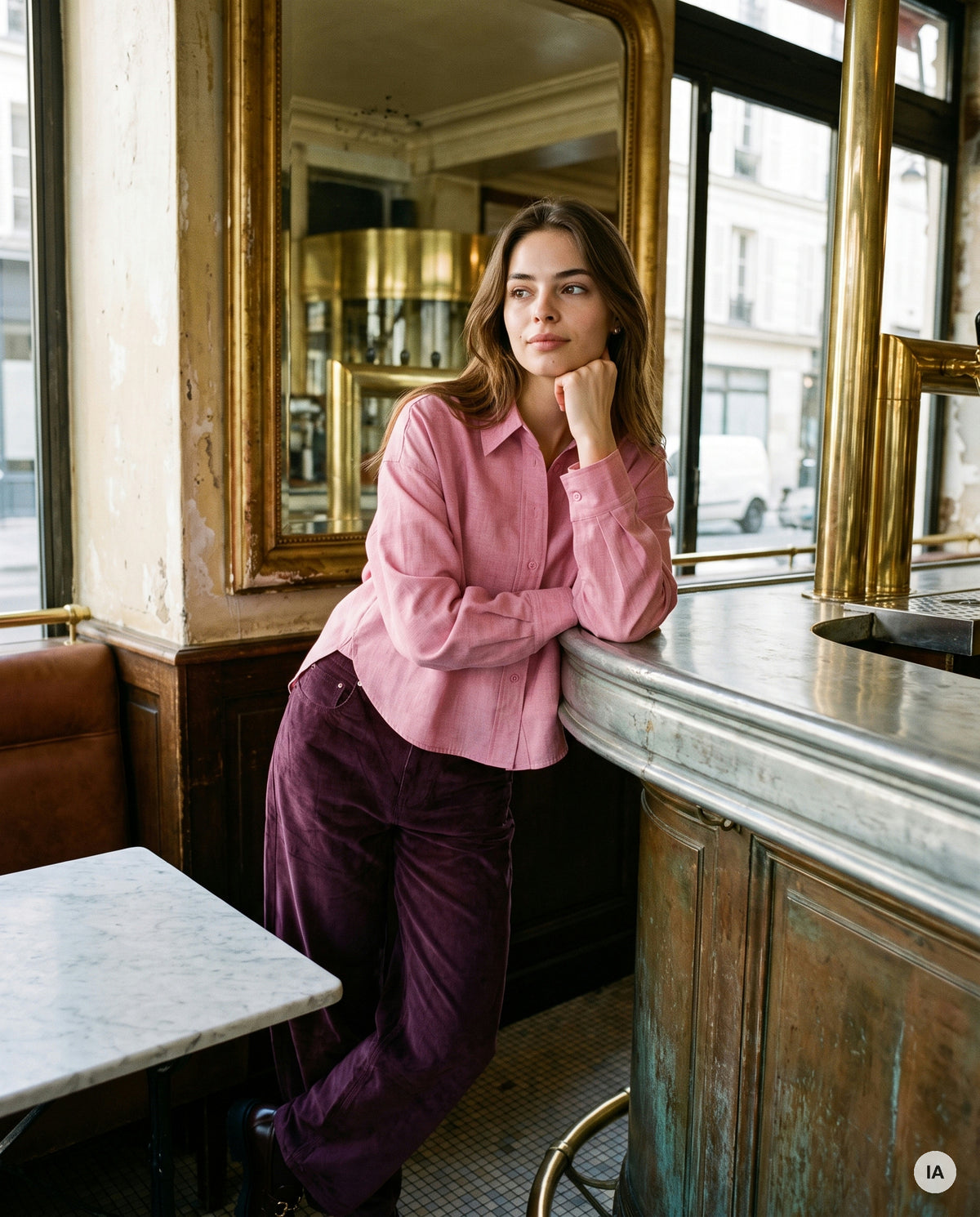 CHEMISE JUNIE CERISE - MINUIT DOUZE Top — Image générée par IA