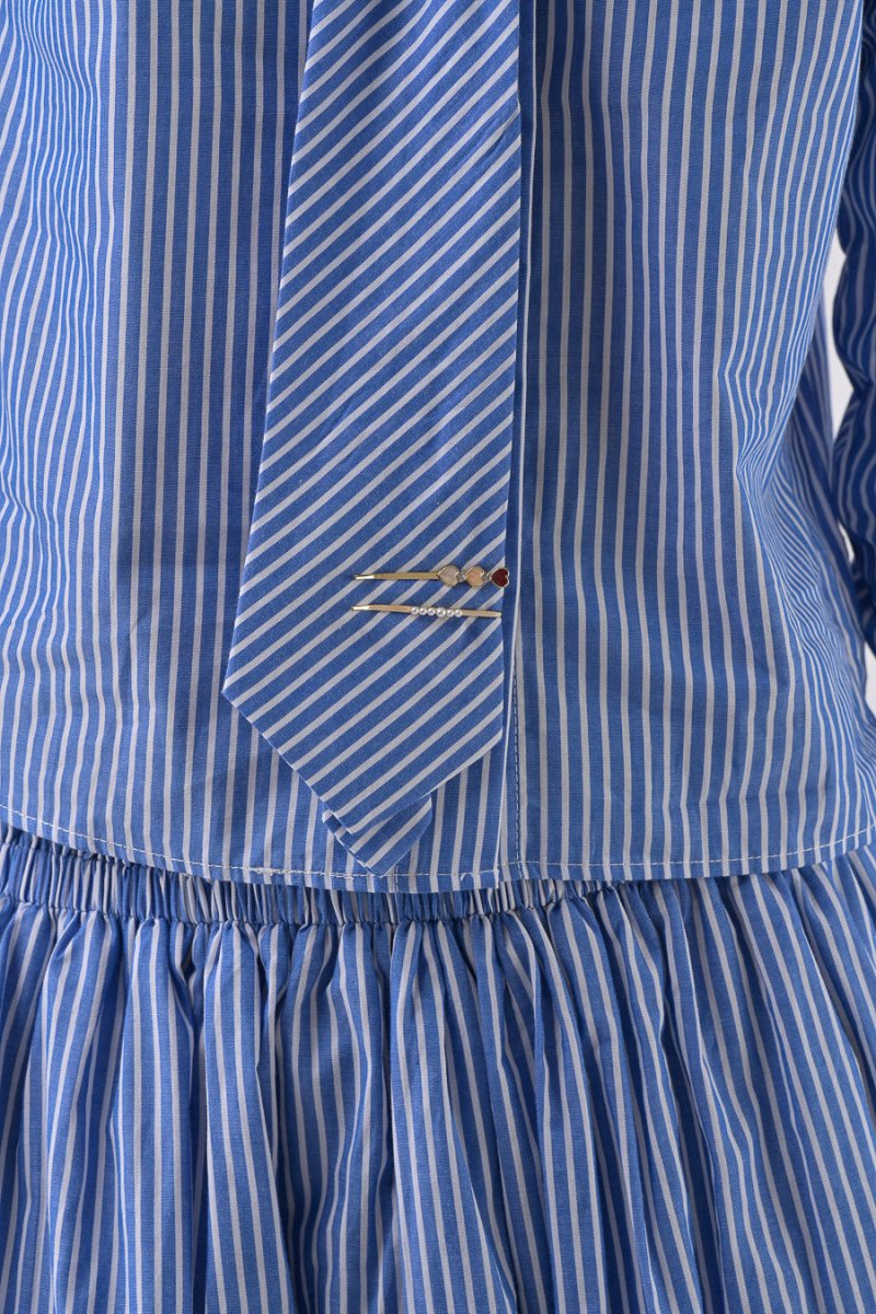 CHEMISIER HANNAEL RAYURES BLEUES - ORFEO TOP