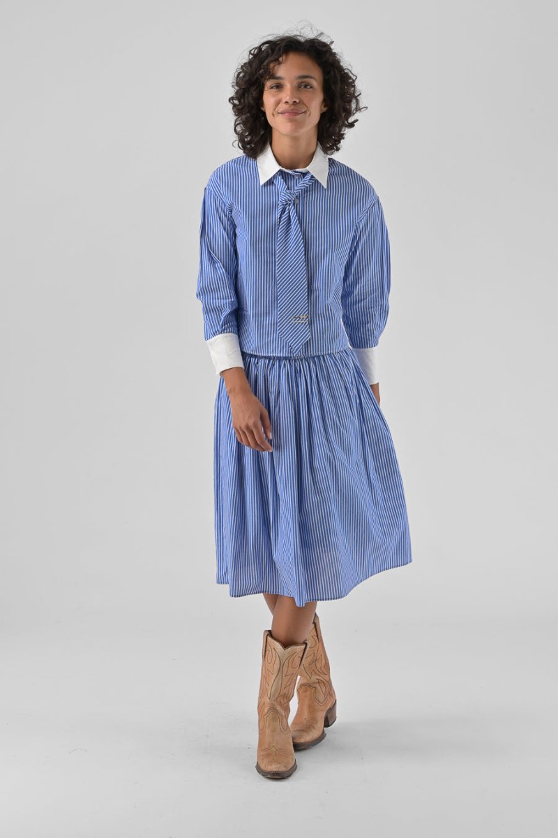 CHEMISIER HANNAEL RAYURES BLEUES - ORFEO TOP