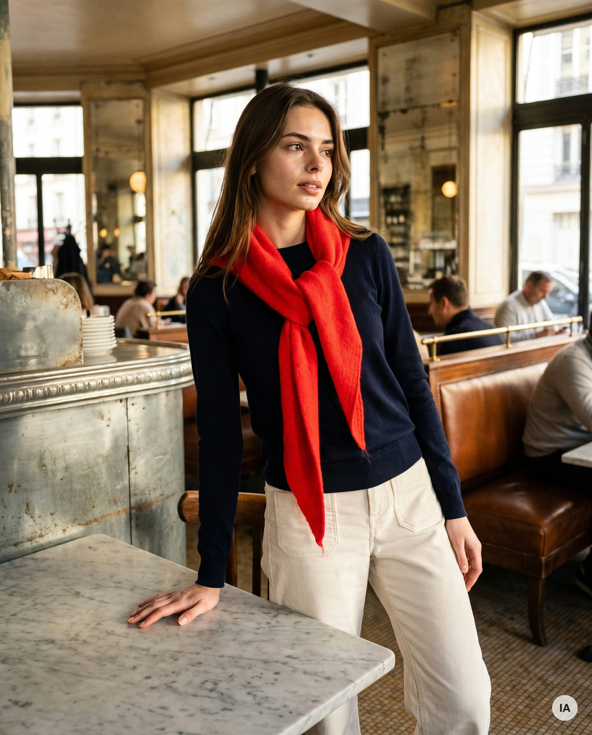 ÉCHARPE CLEON ROUGE - ORFEO Foulard — Image générée par IA