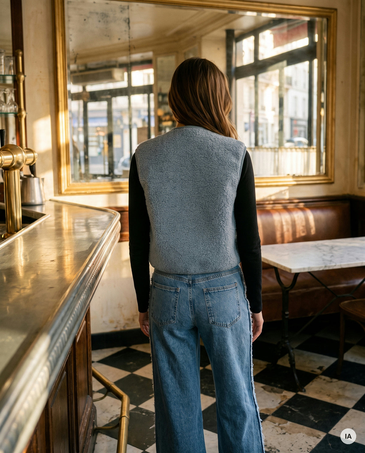 GILET SANS MANCHES PAULINE BLEU - CHARLIOR Gilet — Image générée par IA