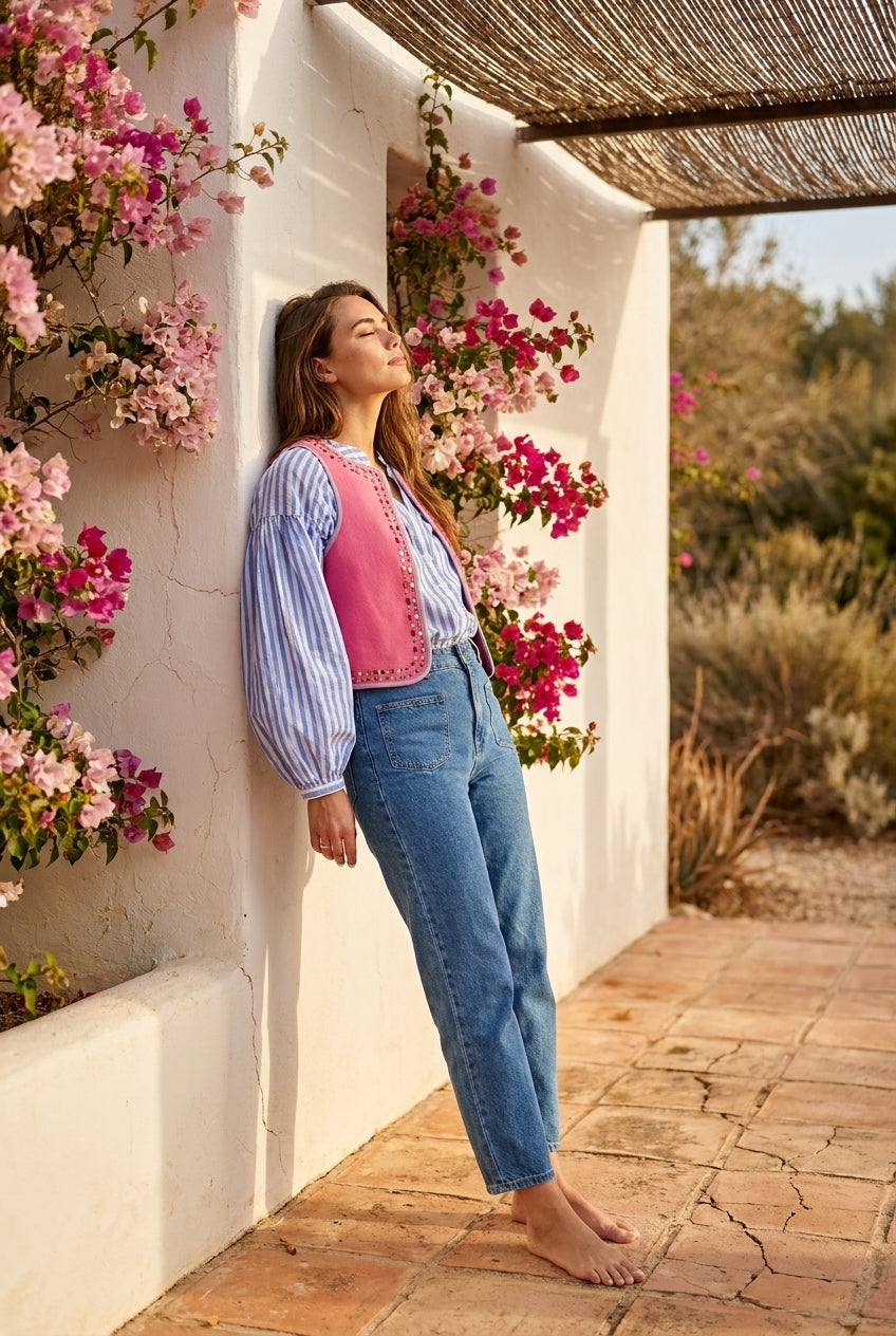 GILET VICTOIRE ROSE - ADORE Gilet