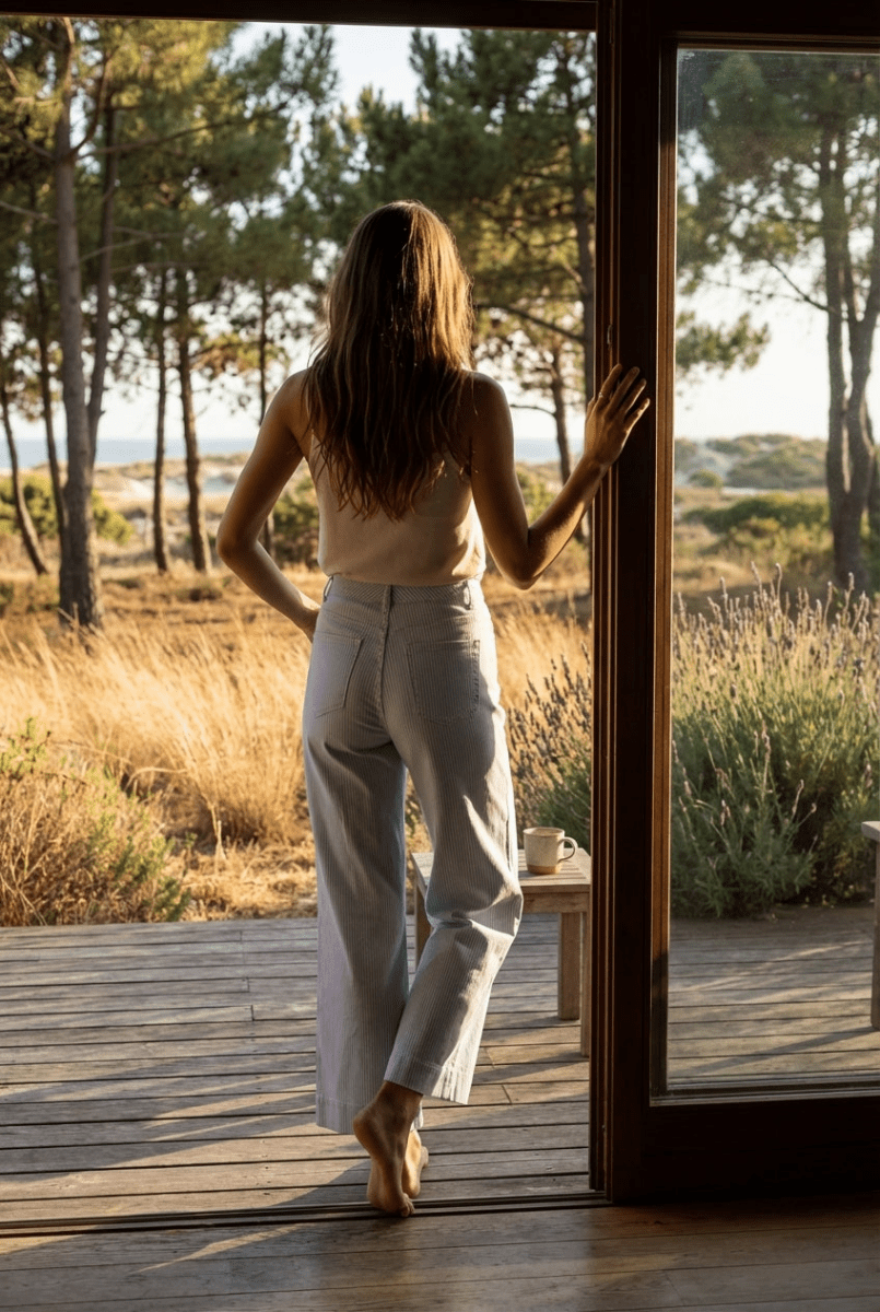 Jean Cropped Wide - Windy BEIGE NATUREL - ORAIJE Pantalon