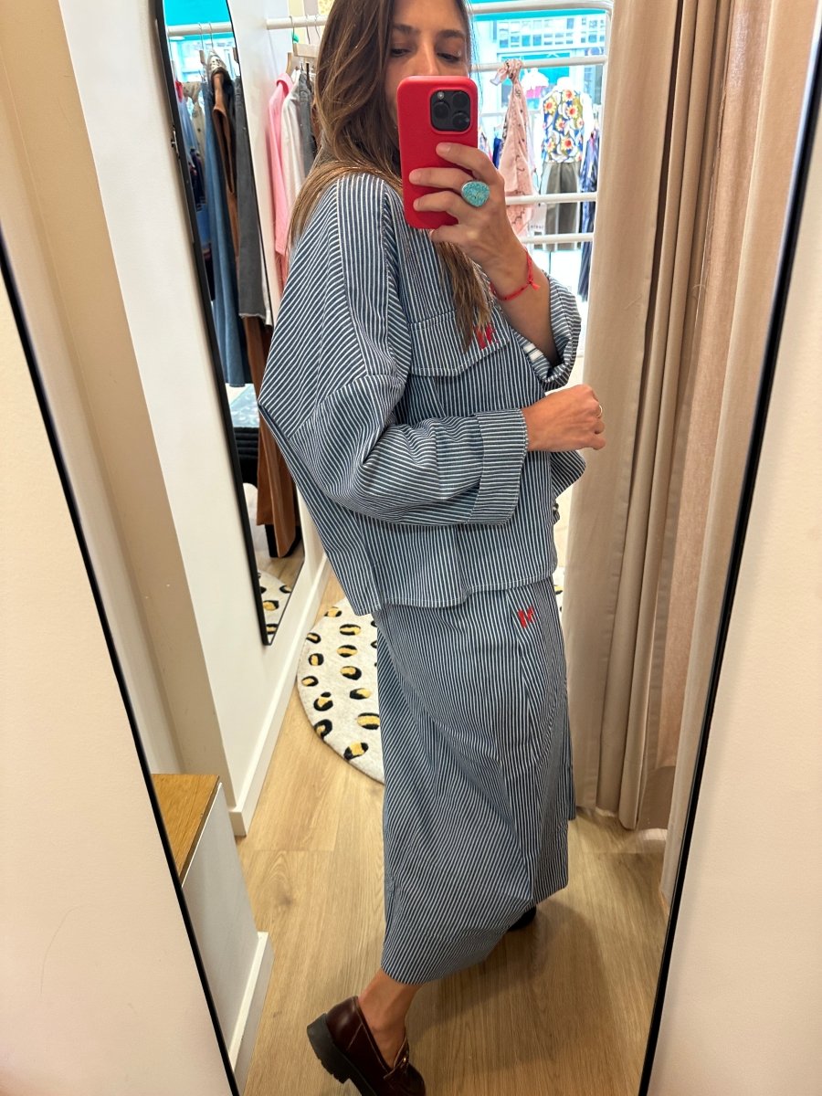 JUPE ROXY RAYURE BLEUE - RUE MAZARINE JUPE