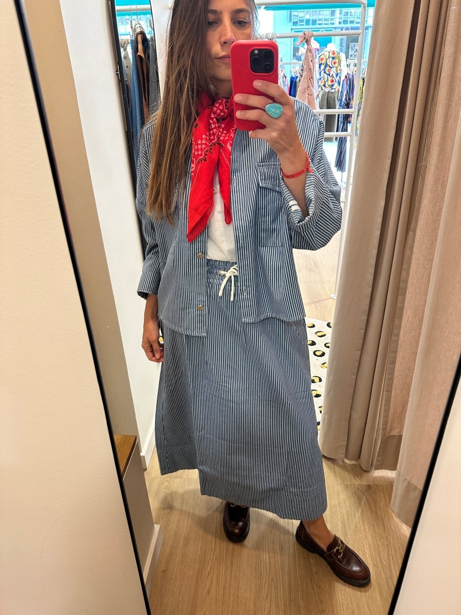 JUPE ROXY RAYURE BLEUE - RUE MAZARINE JUPE