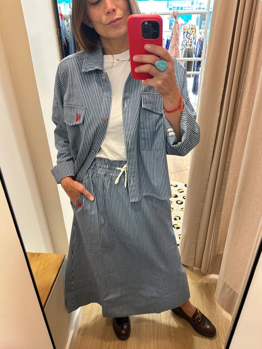 JUPE ROXY RAYURE BLEUE - RUE MAZARINE JUPE