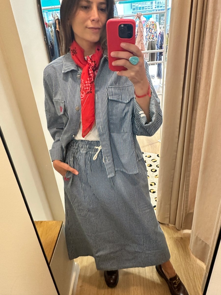 JUPE ROXY RAYURE BLEUE - RUE MAZARINE JUPE