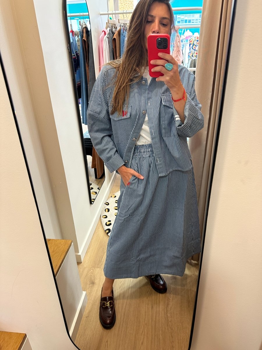 JUPE ROXY RAYURE BLEUE - RUE MAZARINE JUPE