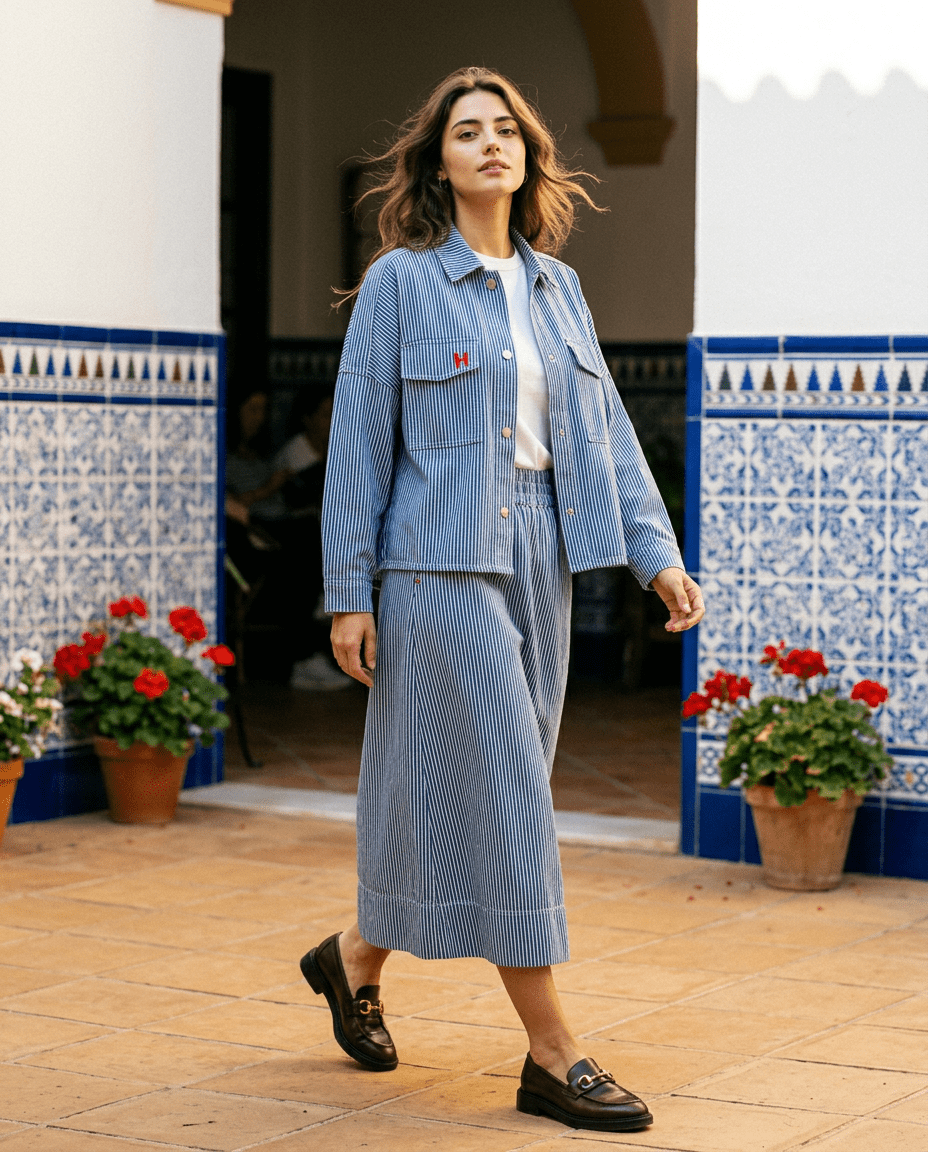 JUPE ROXY RAYURE BLEUE - RUE MAZARINE JUPE