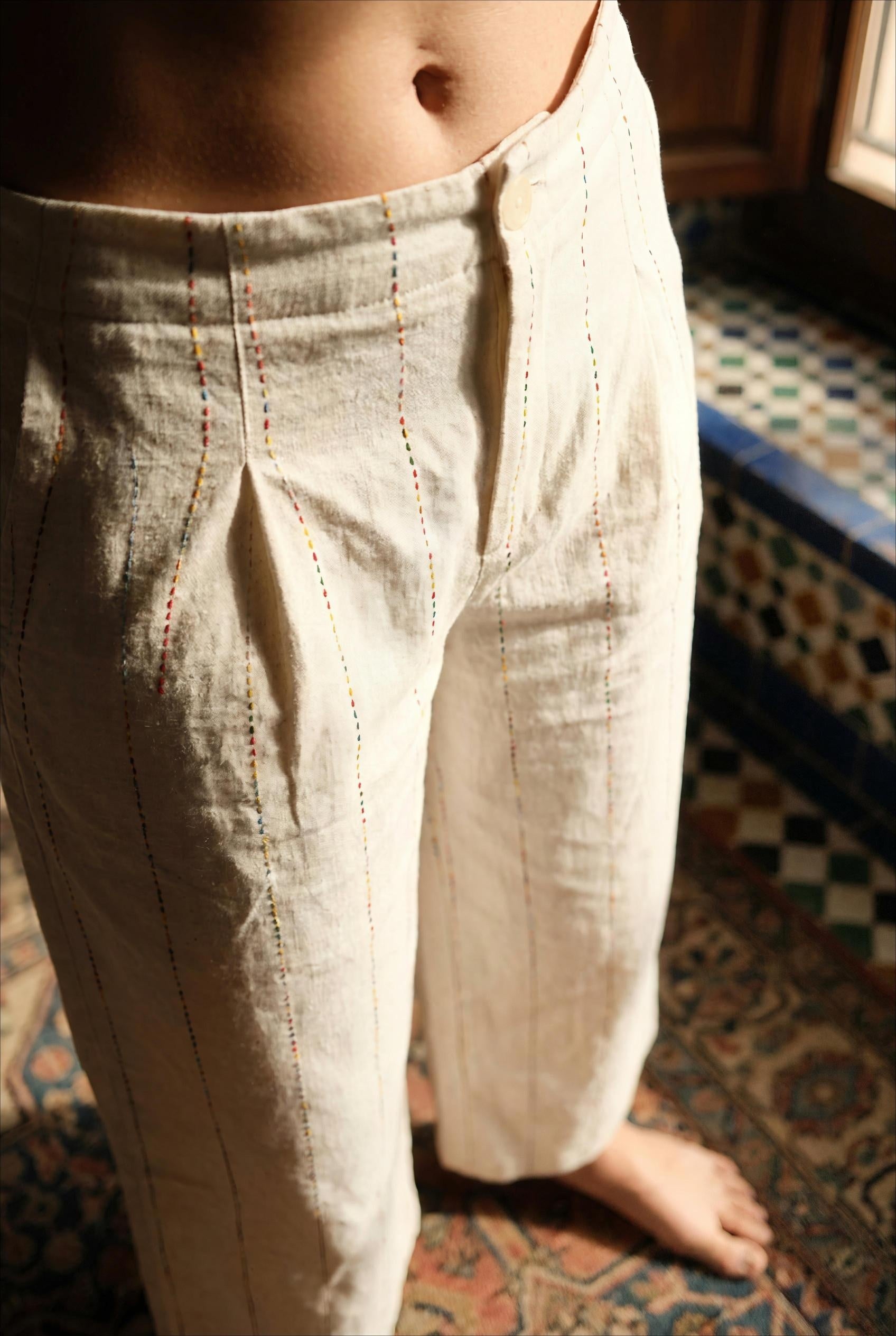 PANTALON NAYA ECRU - ORFEO PANTALON
