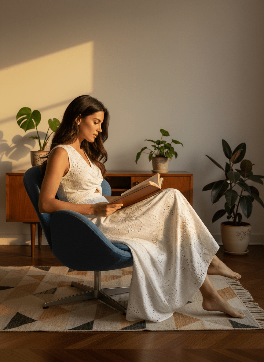 Robe Rovena BLANC CUTWORK - LAUREPLUSMAX Robe