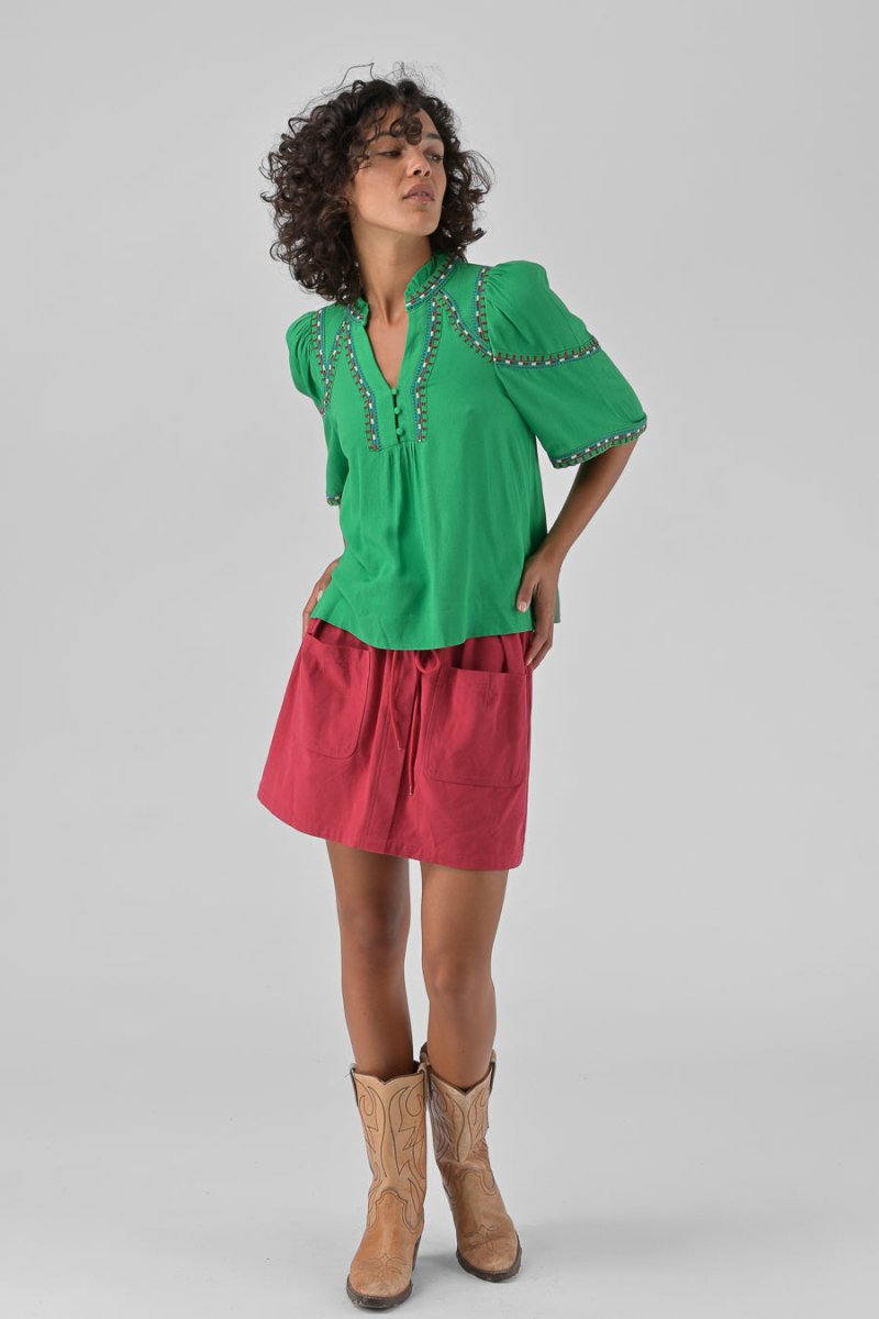 TOP BRODE CORA VERT - ORFEO TOP
