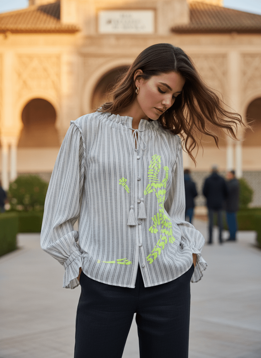 TOP DAYA RAYURES ECRUES ET BL - CASBAH LOVE Top