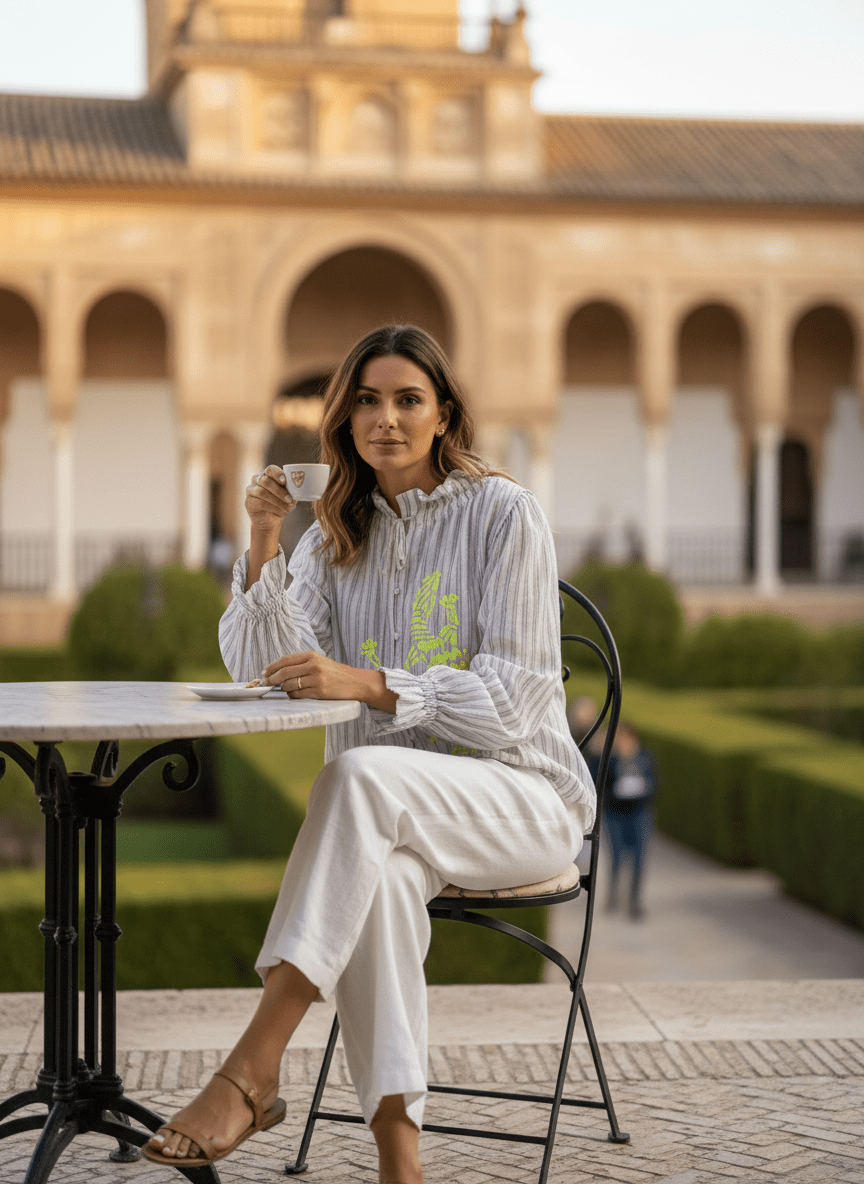 TOP DAYA RAYURES ECRUES ET BL - CASBAH LOVE Top