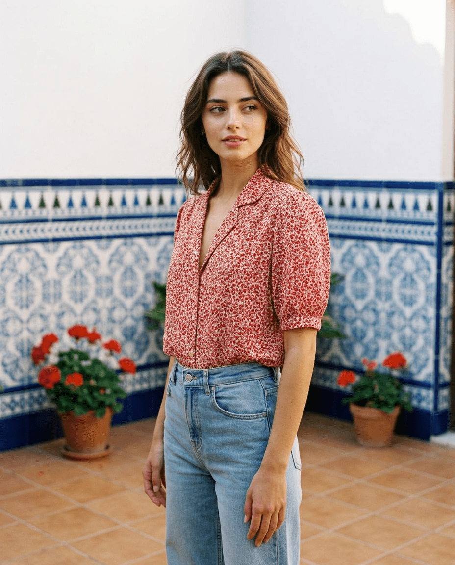 Top Natalia ROSE LIBERTY - RUE DES ABBESSES Top