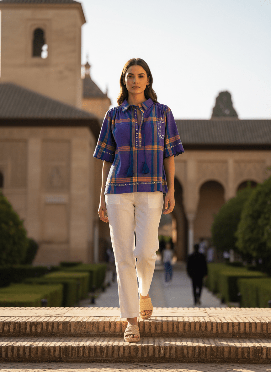 TOP NICKITA CARREAUX VIOLETS - CASBAH LOVE Top