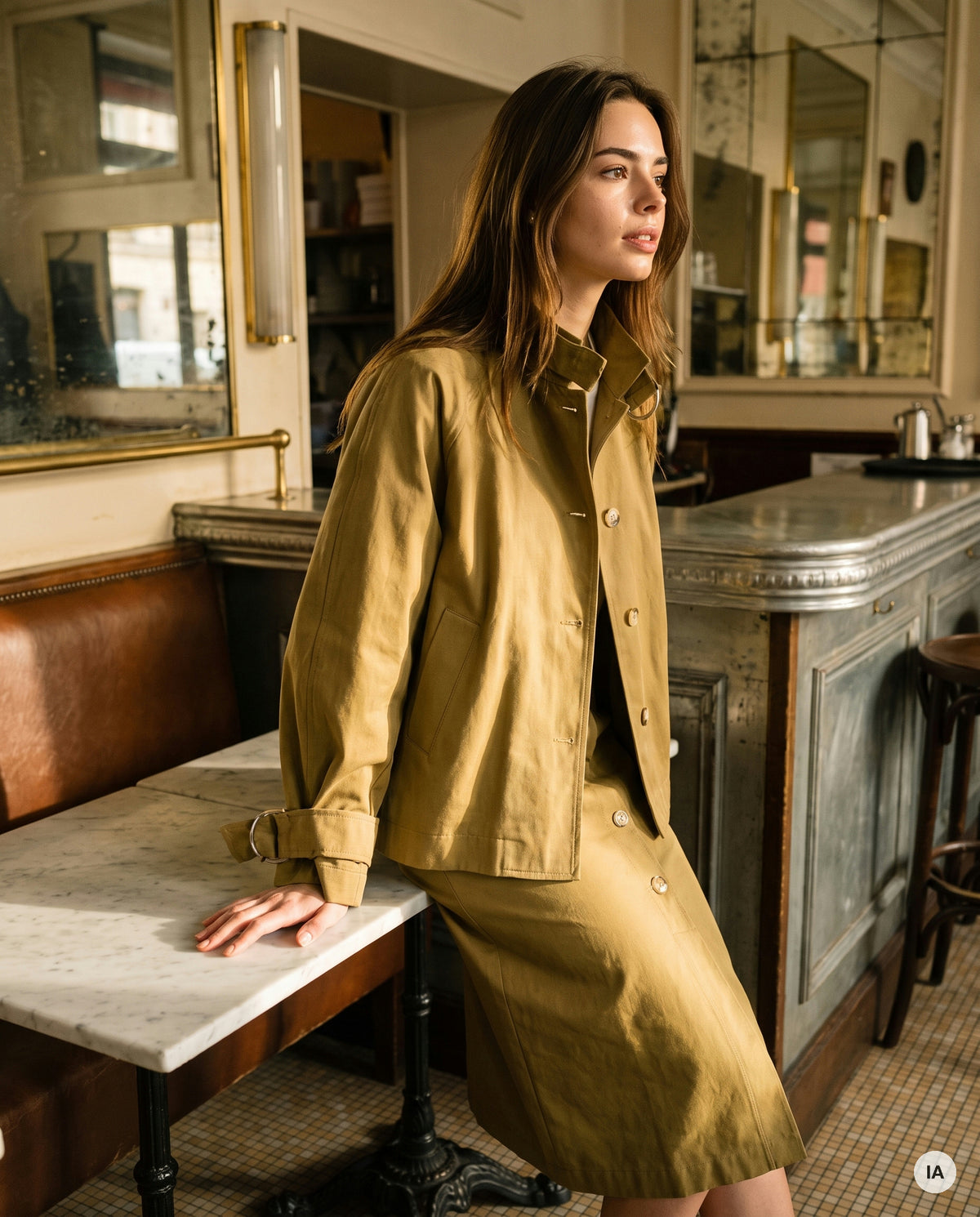 VESTE NEWPORT BEIGE - MINUIT DOUZE Veste — Image générée par IA