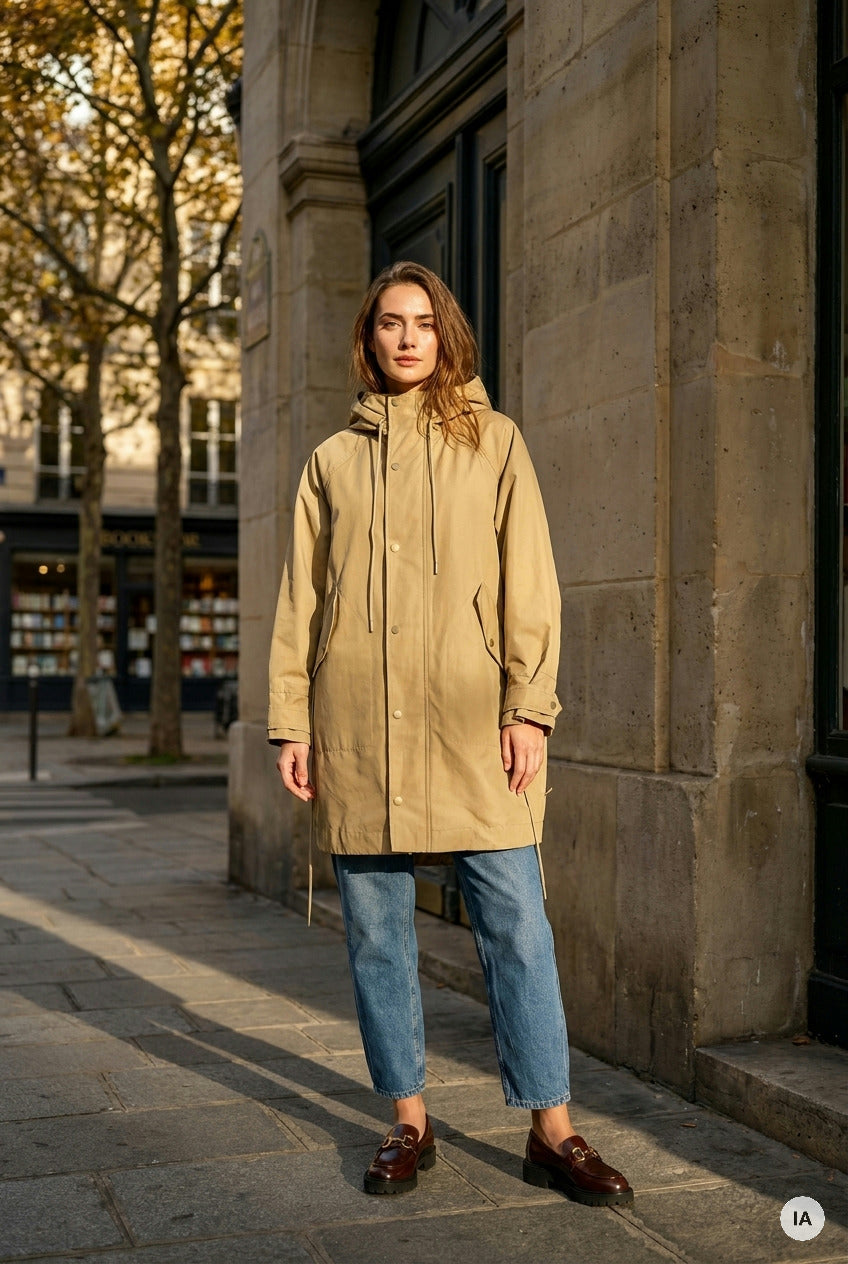 VESTE VOYAGE KAKI - MINUIT DOUZE Veste — Image générée par IA