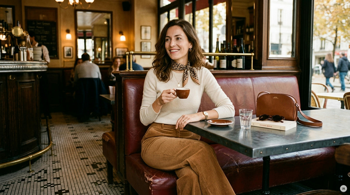 Comment associer un pantalon velours côtelé avec des tops et des pulls cet automne — Image générée par IA