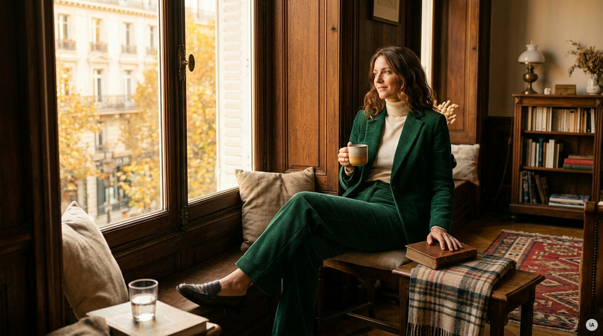 Velours côtelé femme 2026 : pourquoi cette texture revient en force (et comment en profiter) — Image générée par IA