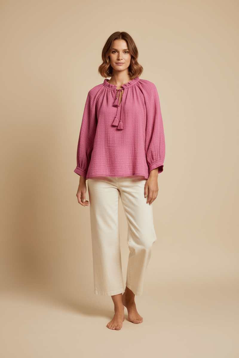 BLOUSE BRISKA FRAMBOISE - LA PETITE ETOILE TOP