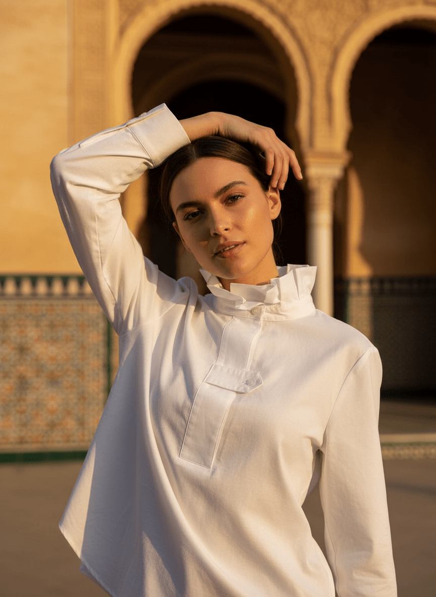 Blouse Flore BLANC - OPULLENCE Top