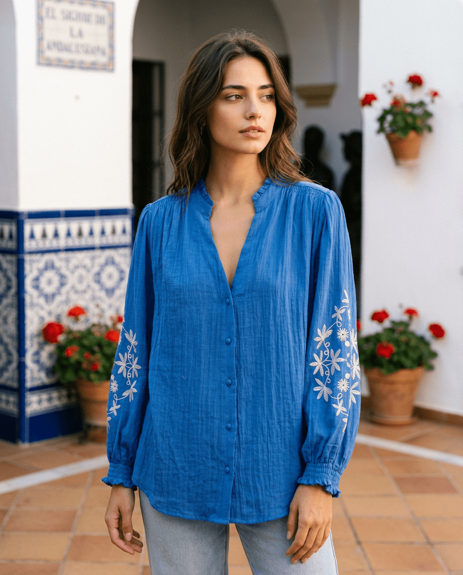 Blouse Harmonie BLEU - YCOO Top