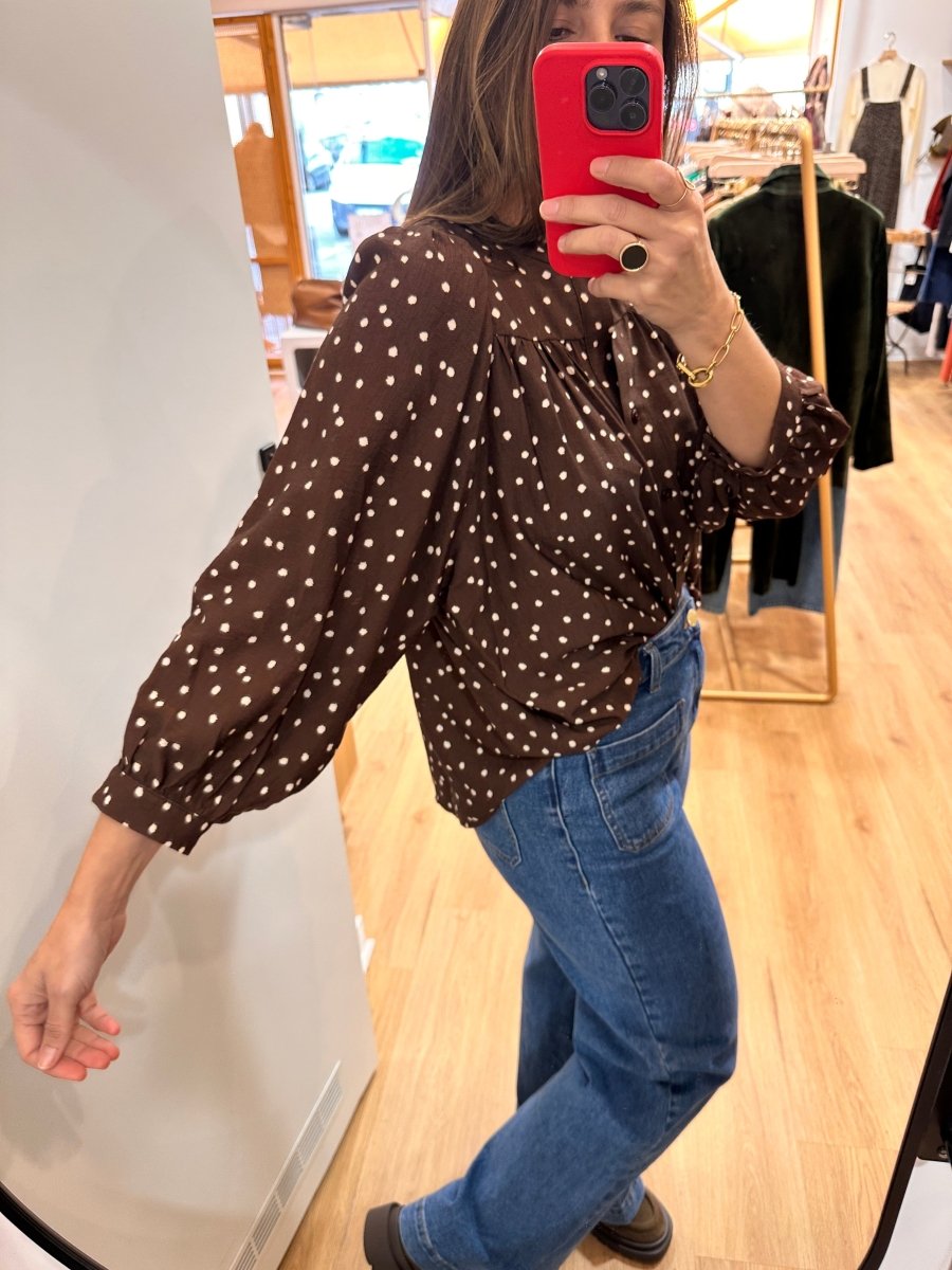 Blouse Louise MARRON POIS - RUE DES ABBESSES Top