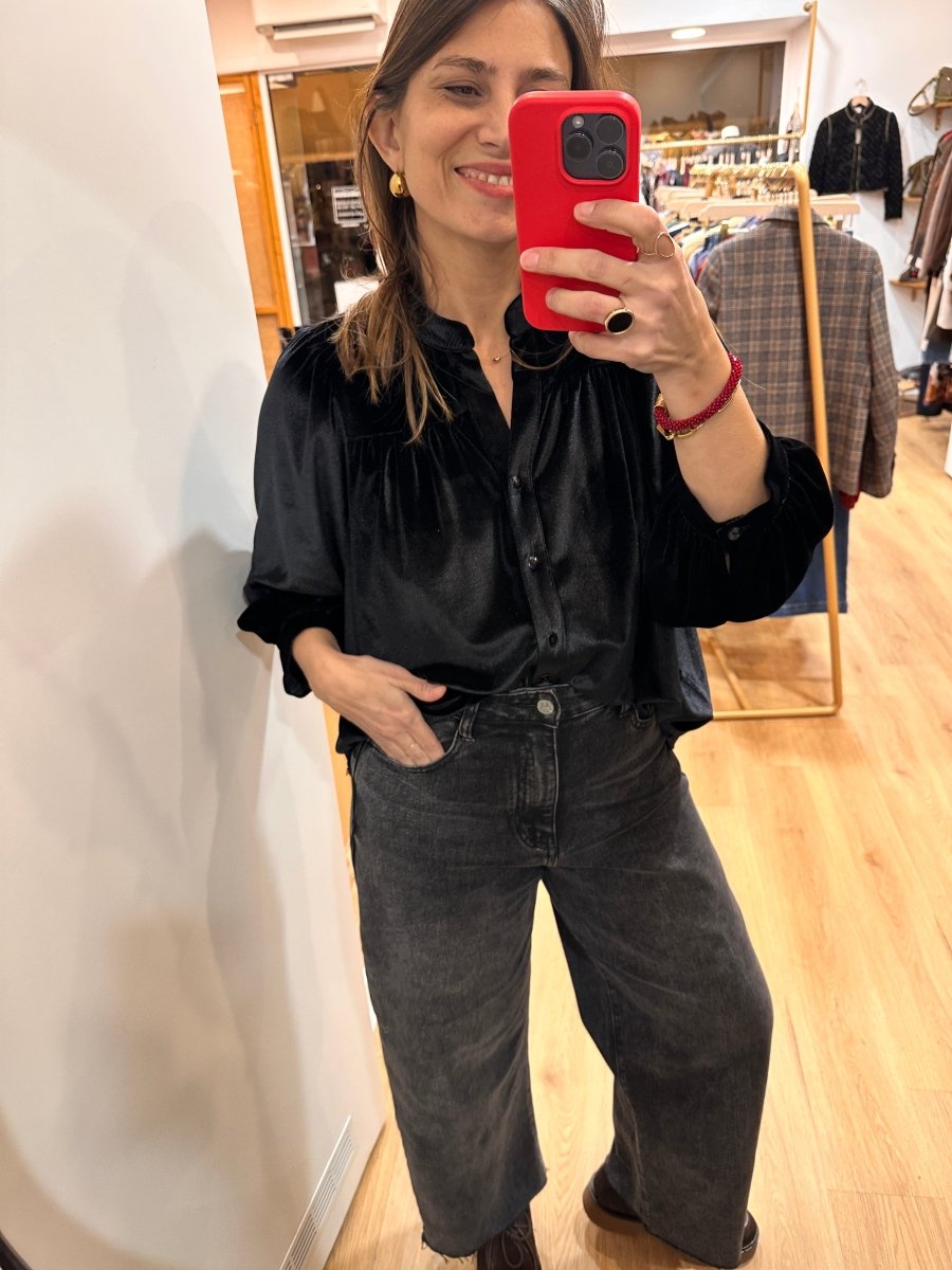 Blouse Louise NOIR - RUE DES ABBESSES Top