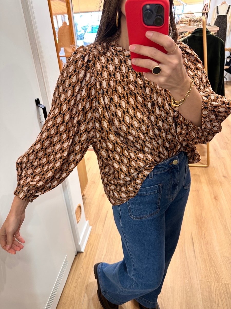 Blouse Louise MOUTARDE GEOMETRIC - RUE DES ABBESSES Top