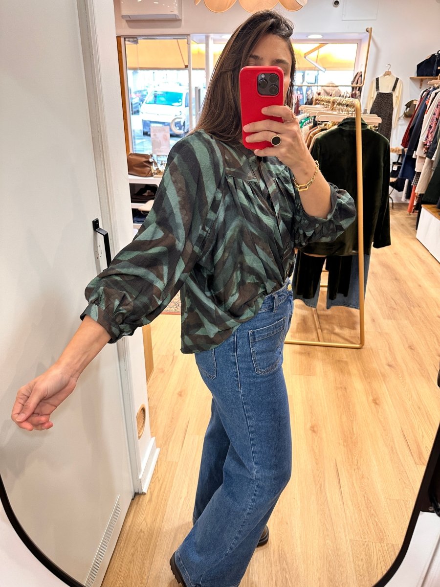 Blouse Louise VERT TACHETE - RUE DES ABBESSES Top