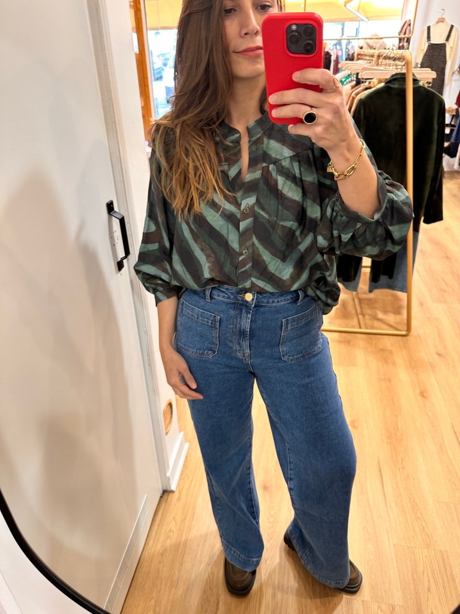 Blouse Louise VERT TACHETE - RUE DES ABBESSES Top