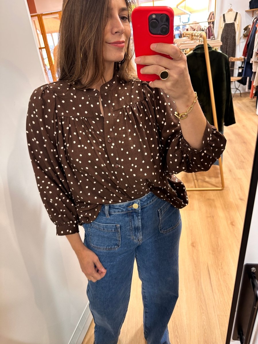 Blouse Louise MARRON POIS - RUE DES ABBESSES Top
