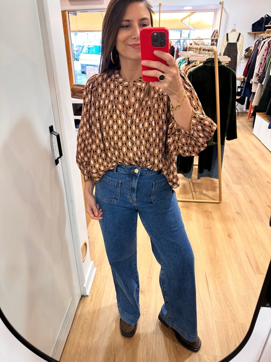Blouse Louise MOUTARDE GEOMETRIC - RUE DES ABBESSES Top