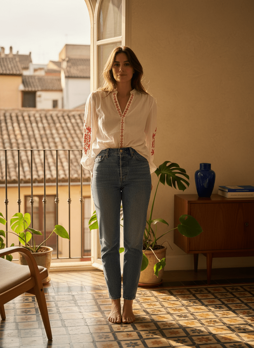 Blouse Mathilde ECRU CORAIL - YCOO Top