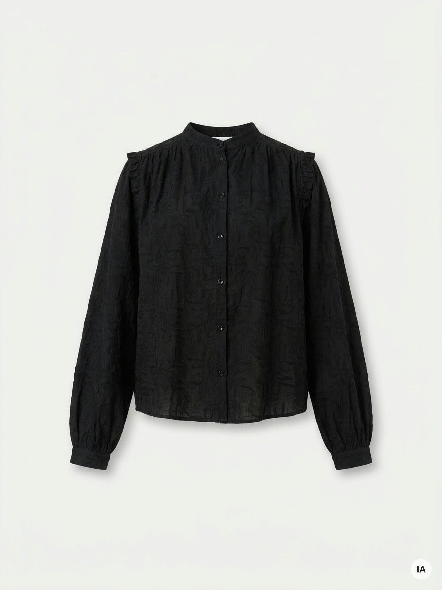 BLOUSE MUSE NOIR - MINUIT DOUZE TOP — Image générée par IA