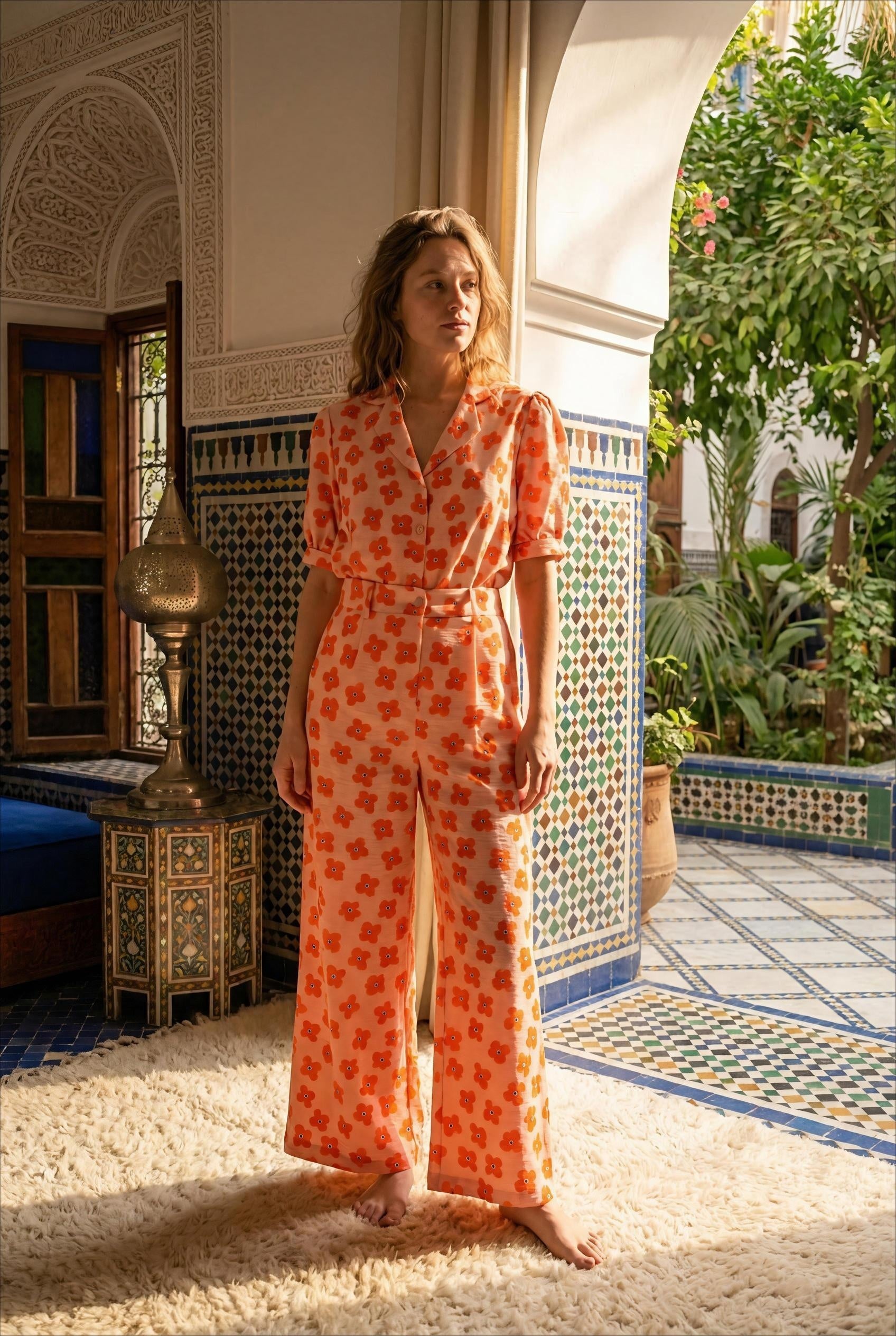 BLOUSE NATALIA IMPRIMÉ ORANGE - RUE DES ABBESSES Top