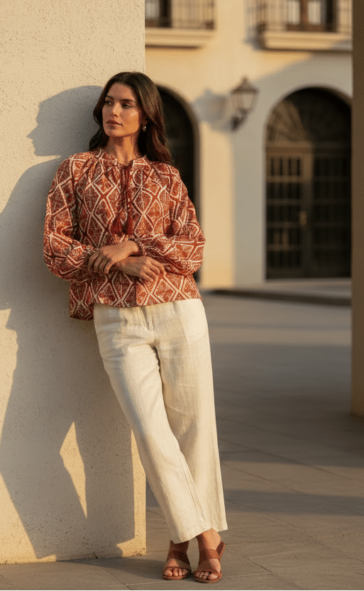 Blouse Solila RED - THE KORNER BLOUSE