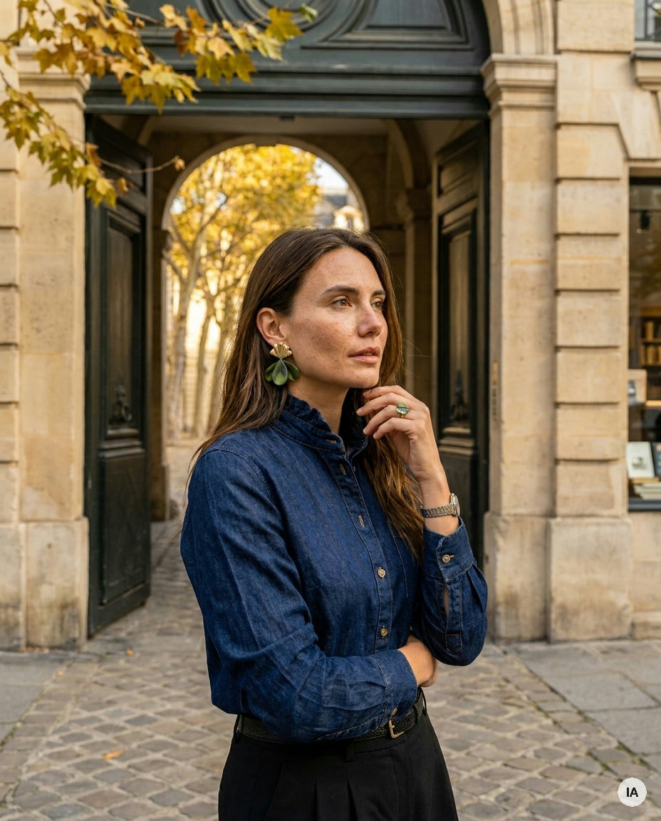 BOUCLES D'OREILLES IRIS KAKI - BOHM Bague — Image générée par IA