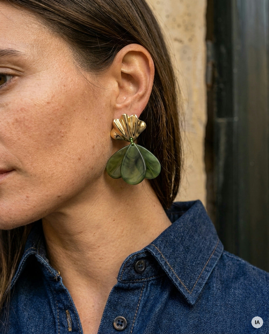 BOUCLES D'OREILLES IRIS KAKI - BOHM Bague — Image générée par IA