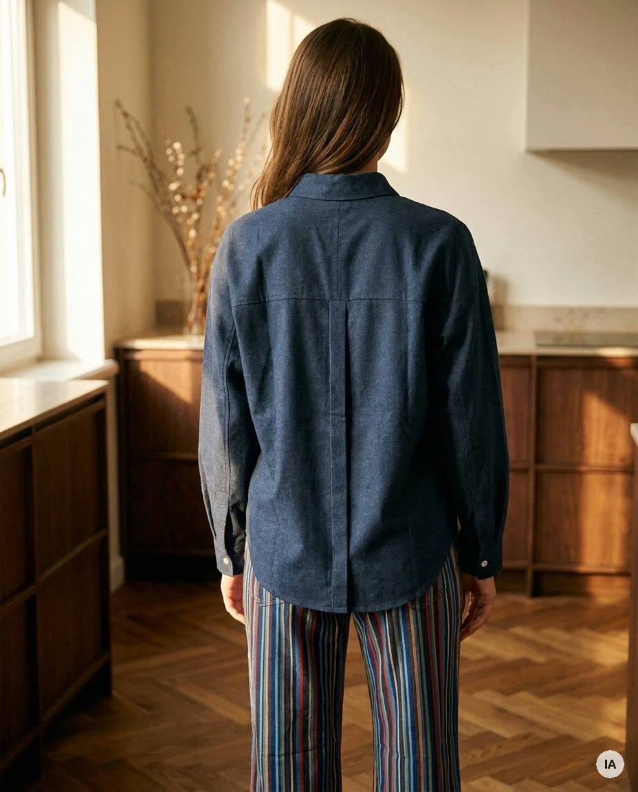 CHEMISE CALLY BLUE - LAUREPLUSMAX Top — Image générée par IA