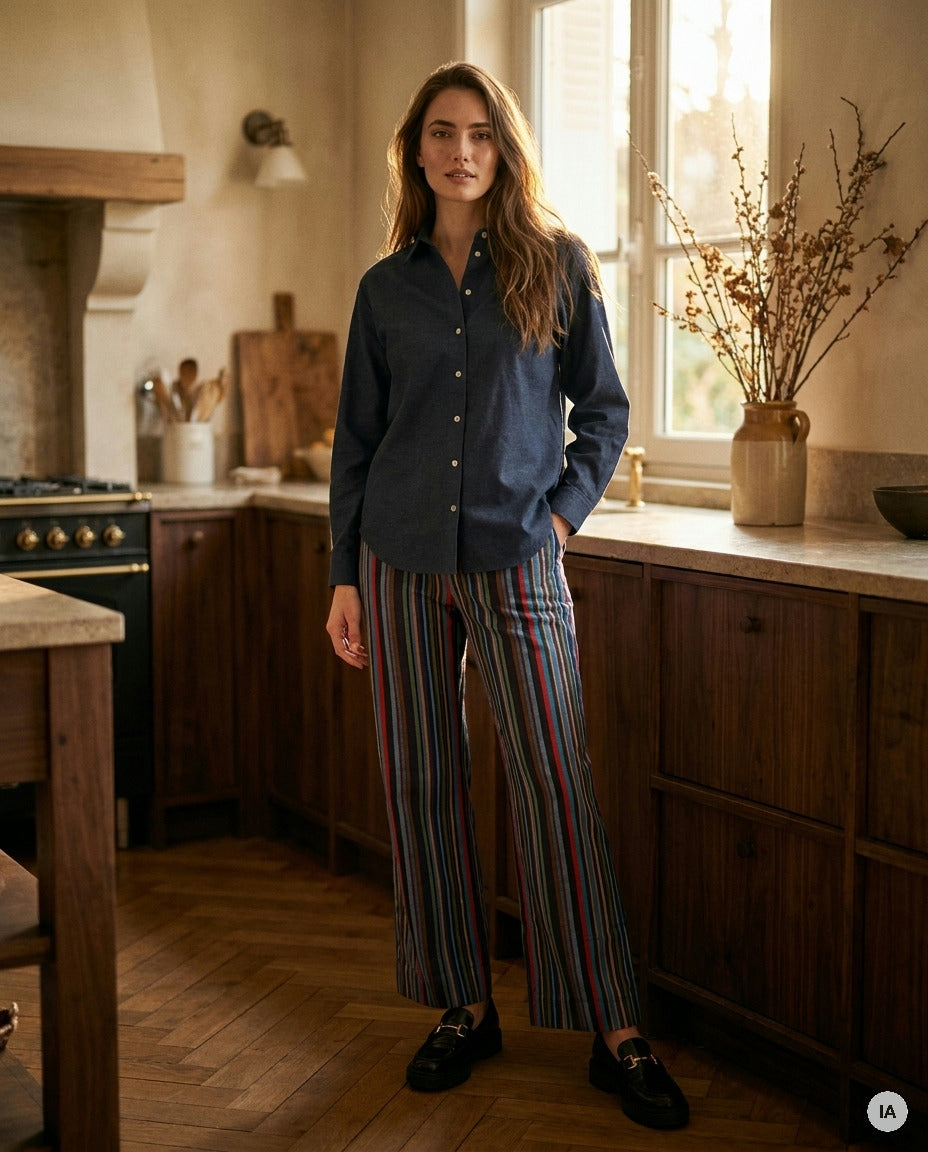 CHEMISE CALLY BLUE - LAUREPLUSMAX Top — Image générée par IA