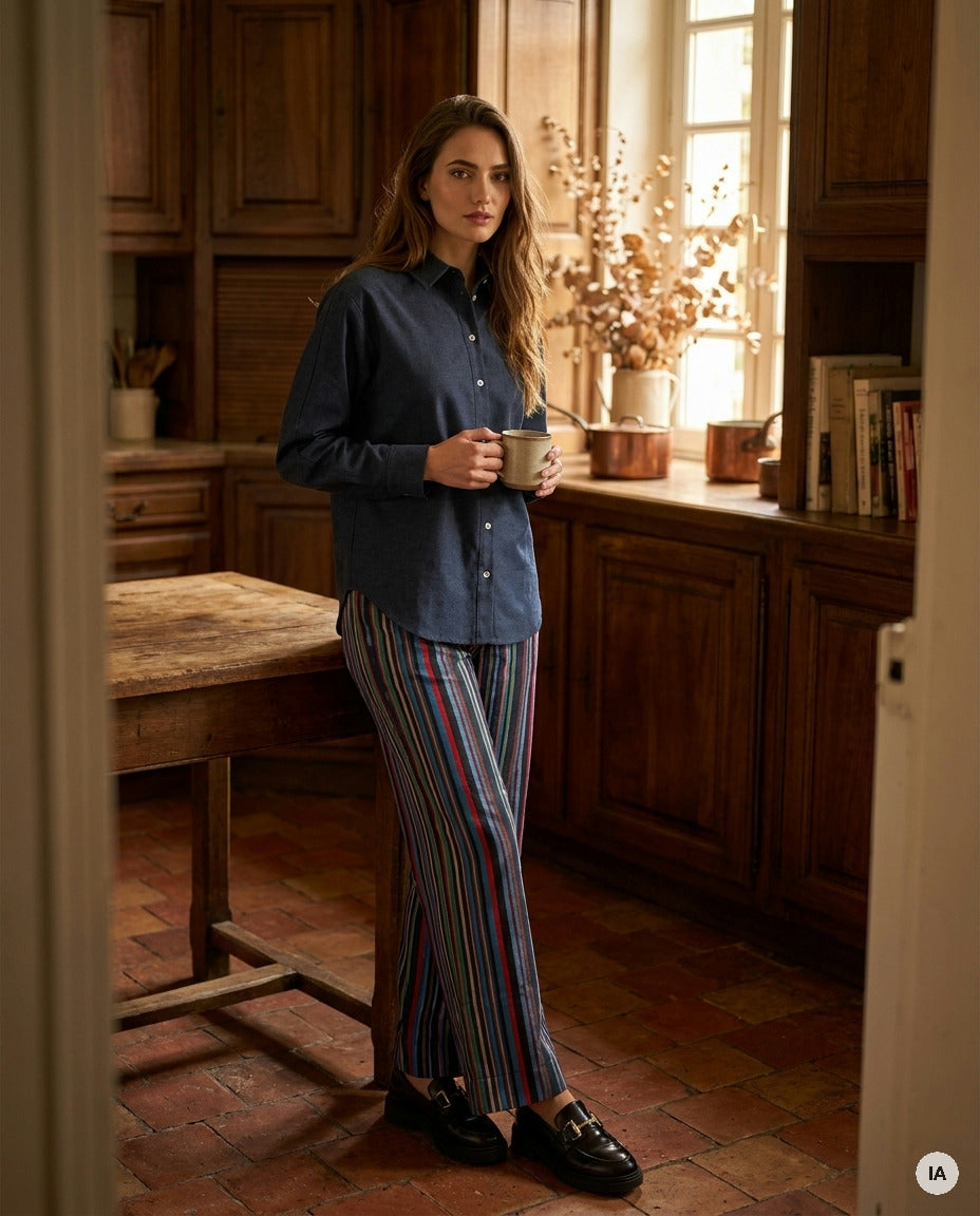 CHEMISE CALLY BLUE - LAUREPLUSMAX Top — Image générée par IA