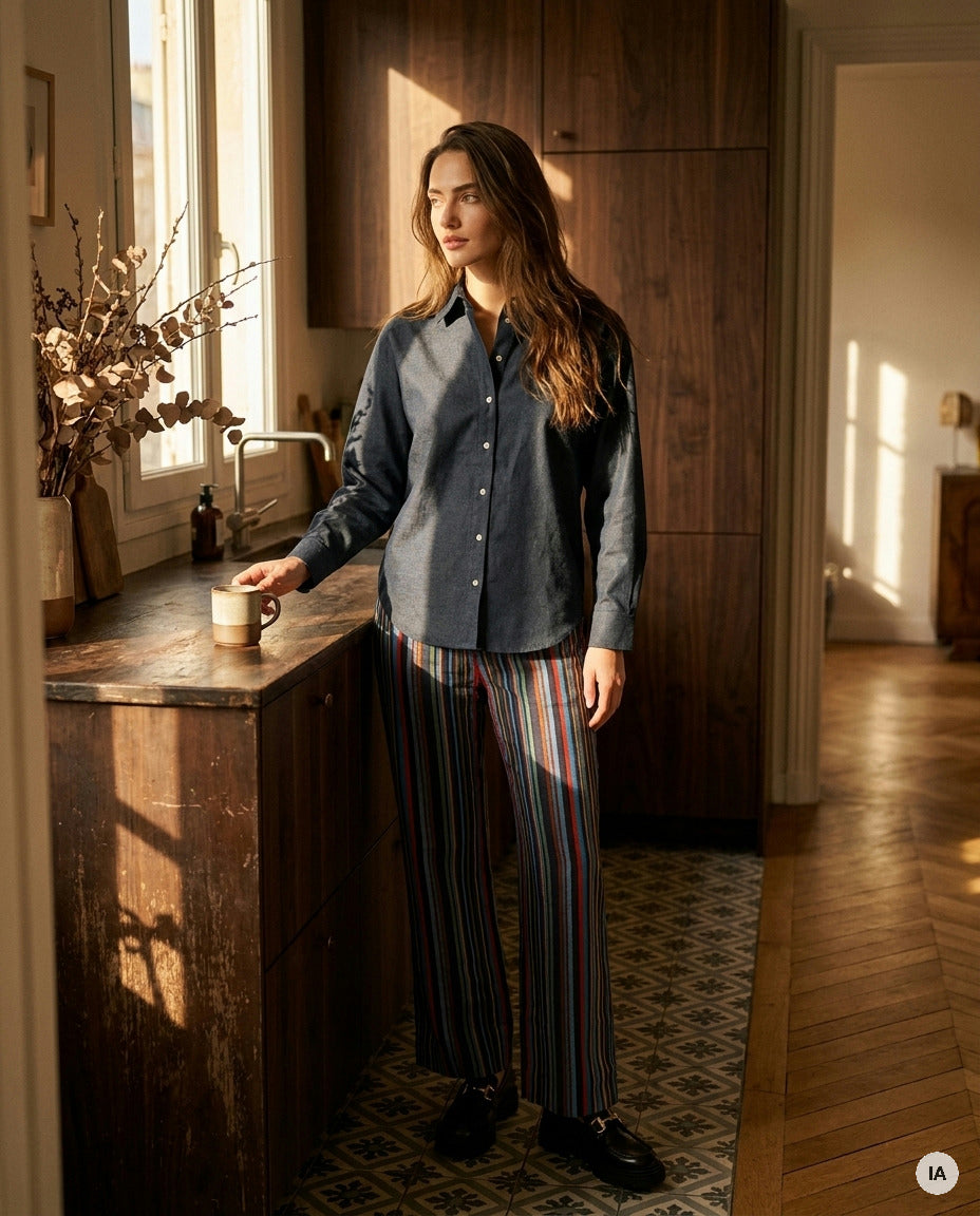 CHEMISE CALLY BLUE - LAUREPLUSMAX Top — Image générée par IA