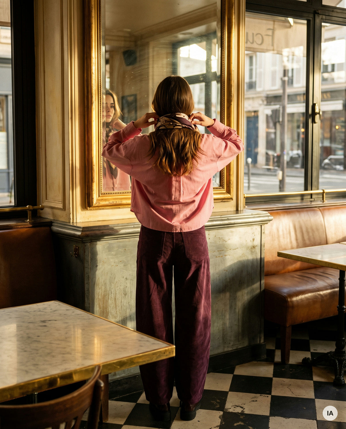 CHEMISE JUNIE CERISE - MINUIT DOUZE Top — Image générée par IA