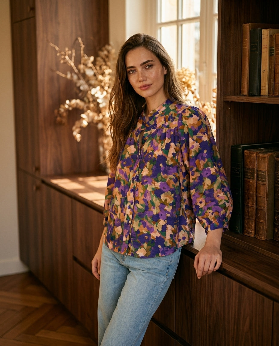 CHEMISE LOUISE VIOLET - RUE DES ABBESSES Top